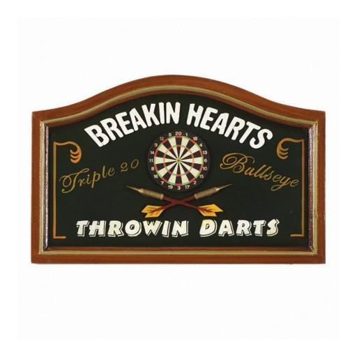 Breaking Hearts Throwing Darts Sign